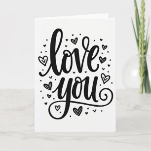 Minimalistische Matte Love You Hart Kaart
