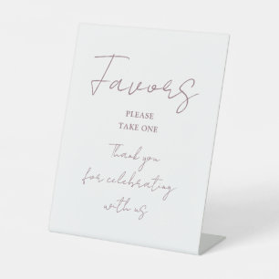 Minimalistische Mauve Elegante Script Geschenen Reclamebord Met Voetstuk