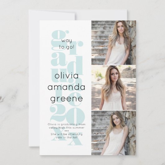 Minimalistische mededeling van het Afstuderen van  Kaart (Voorkant)