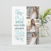 Minimalistische mededeling van het Afstuderen van Kaart (Staand voorkant)