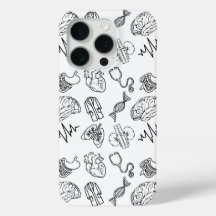 Minimalistische Medische Doodles iPhone 15 Pro Hoe