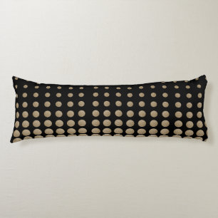 minimalistische meetkundige zwarte goudpolka - sti lichaamskussen