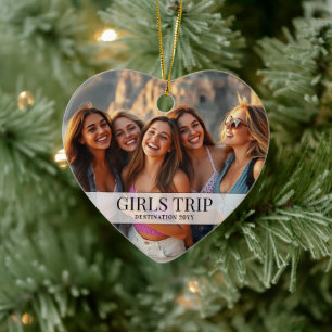 Minimalistische Meisjesreis Meisjesweekend Foto Keramisch Ornament