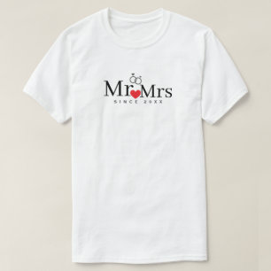 Minimalistische meneer en mevrouw sinds jaar aange t-shirt