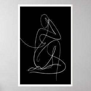 Minimalistische menselijke vorm print monochroom z