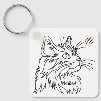 Minimalistische Meow Cat Sleutelhanger