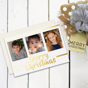 Minimalistische Merry Christmas Flat Folie fotokaa Folie Feestdagenkaart