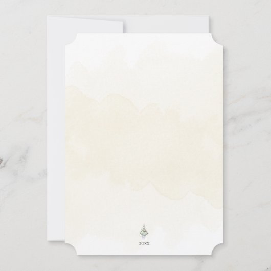 Minimalistische Merry Little Christmas Tree Waterv Feestdagenkaart (Achterkant)