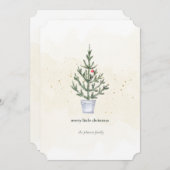 Minimalistische Merry Little Christmas Tree Waterv Feestdagenkaart (Voorkant / Achterkant)