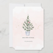 Minimalistische Merry Little Christmas Tree Waterv Feestdagenkaart (Voorkant)