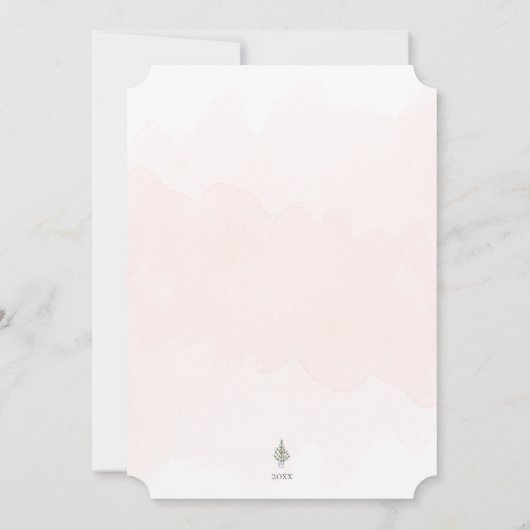 Minimalistische Merry Little Christmas Tree Waterv Feestdagenkaart (Achterkant)