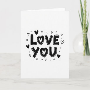 Minimalistische met de hand getekende 'Ik hou van Kaart