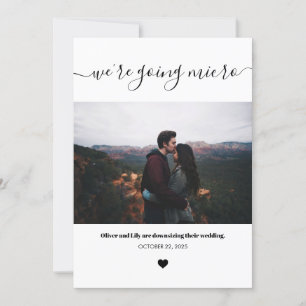 Minimalistische Micro Bruiloft Downsize Foto Scrip Aankondiging