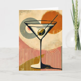 Minimalistische Mid Century Modern Art Martini Kaart