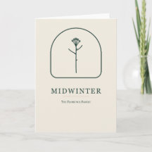 Minimalistische Midwinter Lijnkunst Kerstkaart