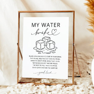 Minimalistische Mijn Water Is Gebroken Baby Shower Poster