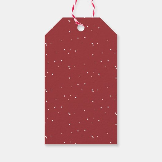Minimalistische Mistletoe Vrolijk Kerstfeest & Fam Cadeaulabel (Achterkant)