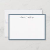 Minimalistische Misty Blue Rand Aangepaste Script Bedankkaart (Voorkant)