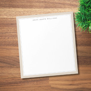 Minimalistische Mocha Bruine Twee Rand Naam Notitieblok