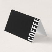 Minimalistische Modern Folded Black Coffee Loyalty Visitekaartjes (Achterkant)