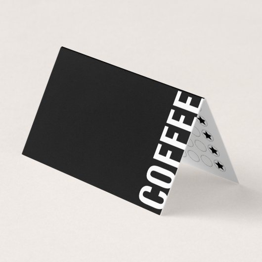 Minimalistische Modern Folded Black Coffee Loyalty Visitekaartjes (Voorkant)