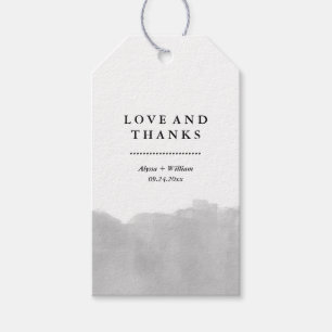 Minimalistische Modern Grey Waterverf bruiloft gun Cadeaulabel