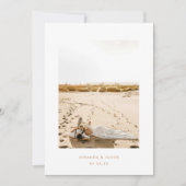 Minimalistische moderne 2-foto bruiloft 'We Eloped Aankondiging (Voorkant)