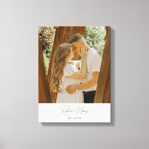 Minimalistische moderne aangepaste koppel foto canvas afdruk