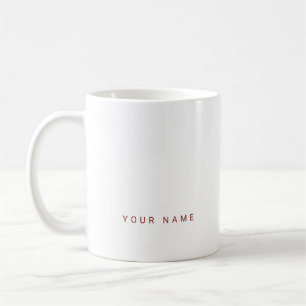 Minimalistische moderne aangepaste naam, tekst en  koffiemok