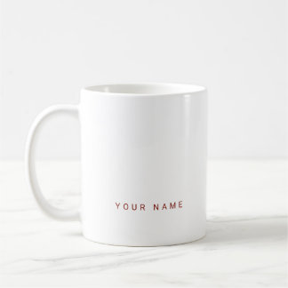 Minimalistische moderne aangepaste naam, tekst en  koffiemok