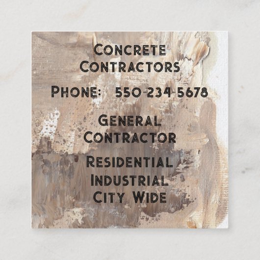 Minimalistische, moderne aannemer vierkante visitekaartje (Achterkant)