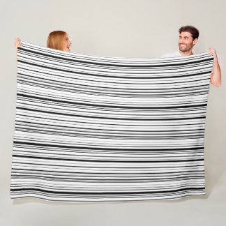Minimalistische Moderne Abstract Zwart en Wit Eenv Fleece Deken