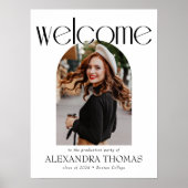 Minimalistische & moderne afstudeerfeest welkom poster (Voorkant)