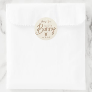 Minimalistische moderne babyshower dank je ronde sticker