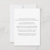 Minimalistische moderne begrafenis bedankkaart (Achterkant)