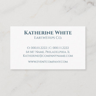 Minimalistische moderne bergwandeling blauw wit visitekaartje