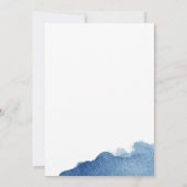 Minimalistische moderne blauwe Waterverf splash Kaart (Achterkant)