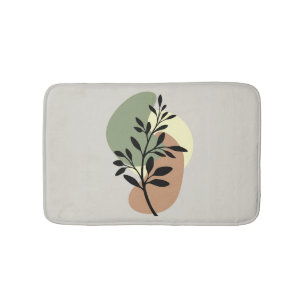 Minimalistische moderne bloemen badmat