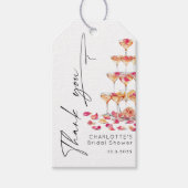 Minimalistische moderne Bloemen en Prosecco Bedank Cadeaulabel (Voorkant)