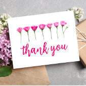 Minimalistische moderne bloemige bedankkaart briefkaart