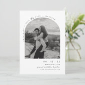 Minimalistische moderne boog foto Save the Date  Kaart (Staand voorkant)