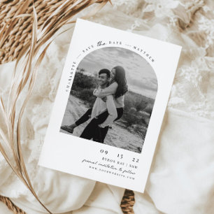 Minimalistische moderne boog foto Save the Date Kaart