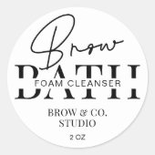 Minimalistische moderne Brow Foam Cleanser verpakk Ronde Sticker (Voorkant)