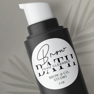 Minimalistische moderne Brow Foam Cleanser verpakk Ronde Sticker