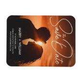 Minimalistische moderne bruiloft Bewaar de datum F Magneet (Horizontaal)