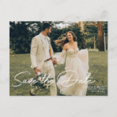 Minimalistische moderne bruiloft Bewaar de datum Uitnodiging Briefkaart (Voorkant)