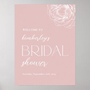 Minimalistische moderne bruiloft bruidsshower welk poster