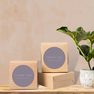 Minimalistische moderne bruiloft Dank u Paarse dus Ronde Sticker