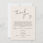 Minimalistische moderne bruiloft flat dank u kaart (Voorkant)