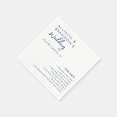 Minimalistische moderne bruiloft leuke feiten servet (Hoek)